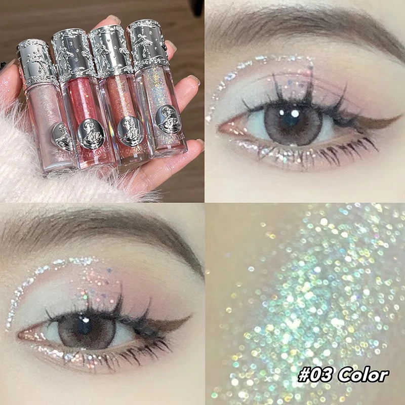 ART VALUE Pearlescent Liquid Eyeshadow Fine Shimmer Shadow Waterproof Glitter Highlighter Brightening Powder Female Makeup Tools
