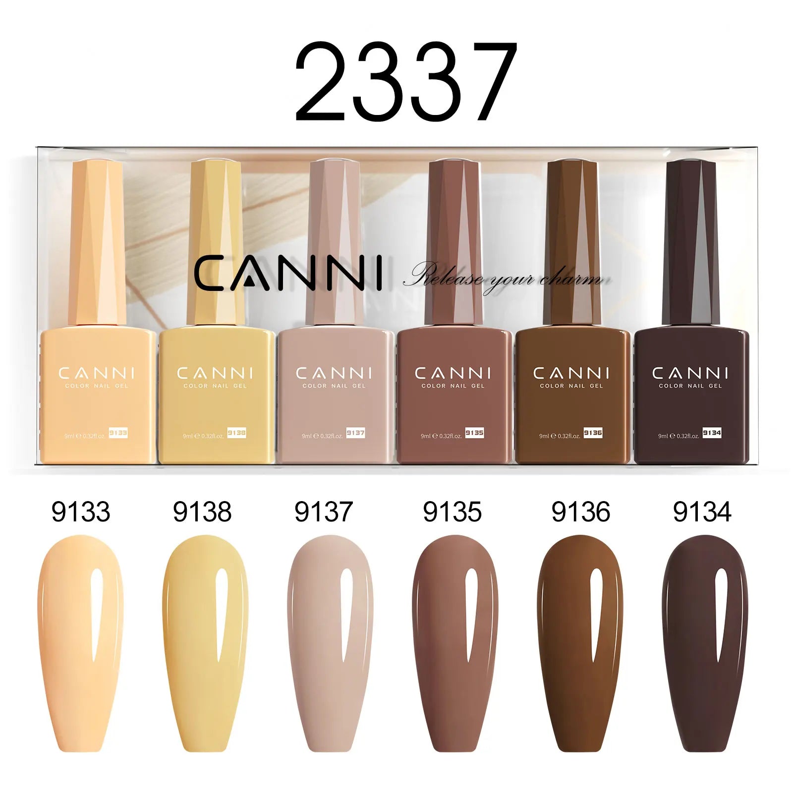 6pcs*9ml HEMA TPO FREE Nail Gel Polish CANNI Semi Permanent Jelly Pink Nude Color Gel Varnish Great Coverage UV LED Lacquer