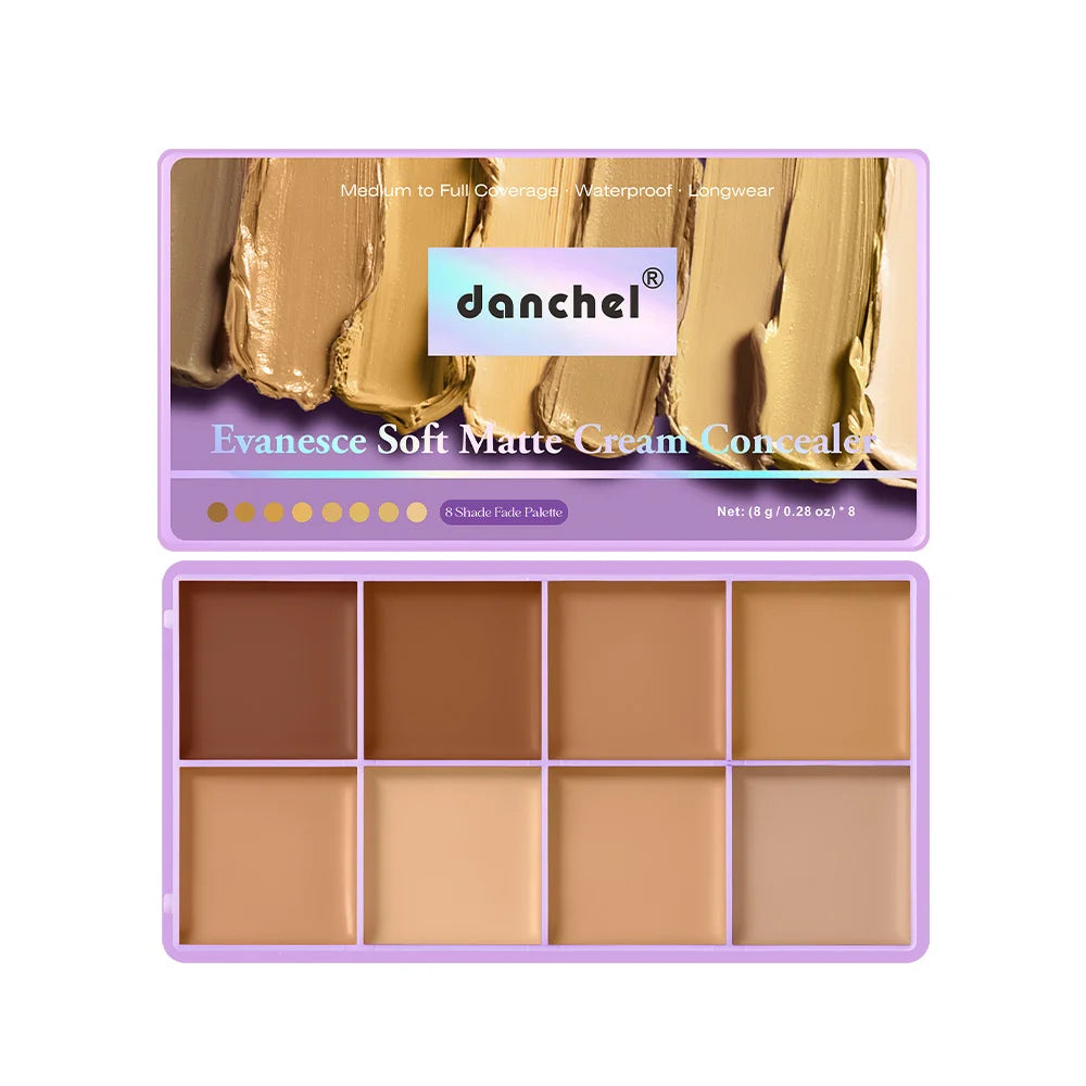 8 Shade Cream Concealer Palette Waterproof Full Coverage Multi-Function Cream Blemishes & Cover Long-Lasting Korean Makeup