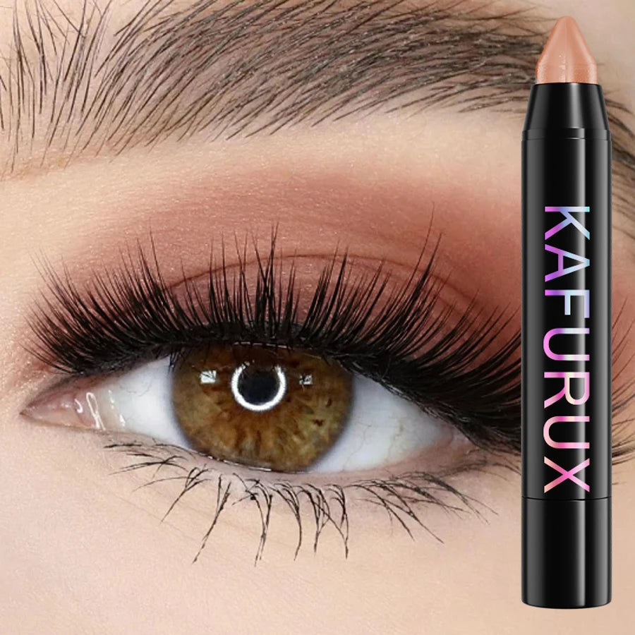 25 Colors 1PC Waterproof Eyeshadow Stick Long Lasting High Pigmented Shimmer Glitter Matte Brown Eye Shadow Korean Makeup Gifts