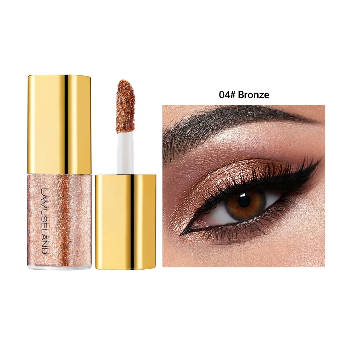Pearly Liquid Eyeshadow Makeup Waterproof Shimmer Glitter Eye Shadow Highlighter Lasting Eye Tint for Daily Natural Smokey Look