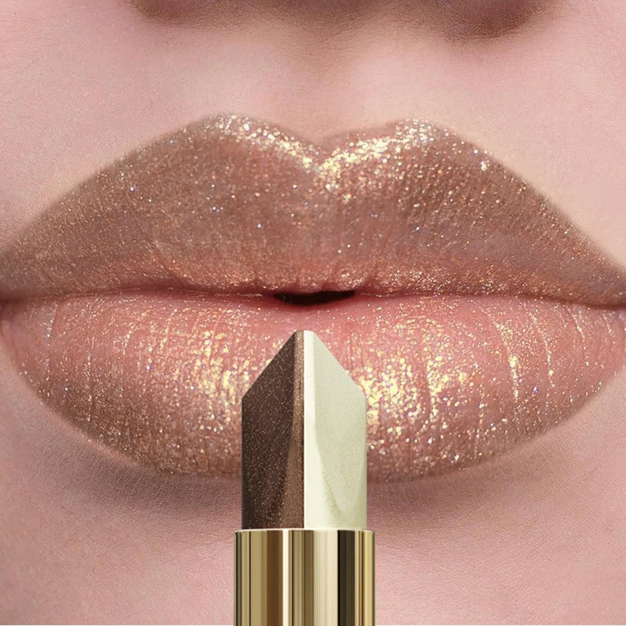 4 Color Glitter Two Tone Lipstick Matte Pearlescent Lip Tint,Shiny Metallic Lip Senior Lip Korean Makeup Gifts Lip Gloss Lip Oil