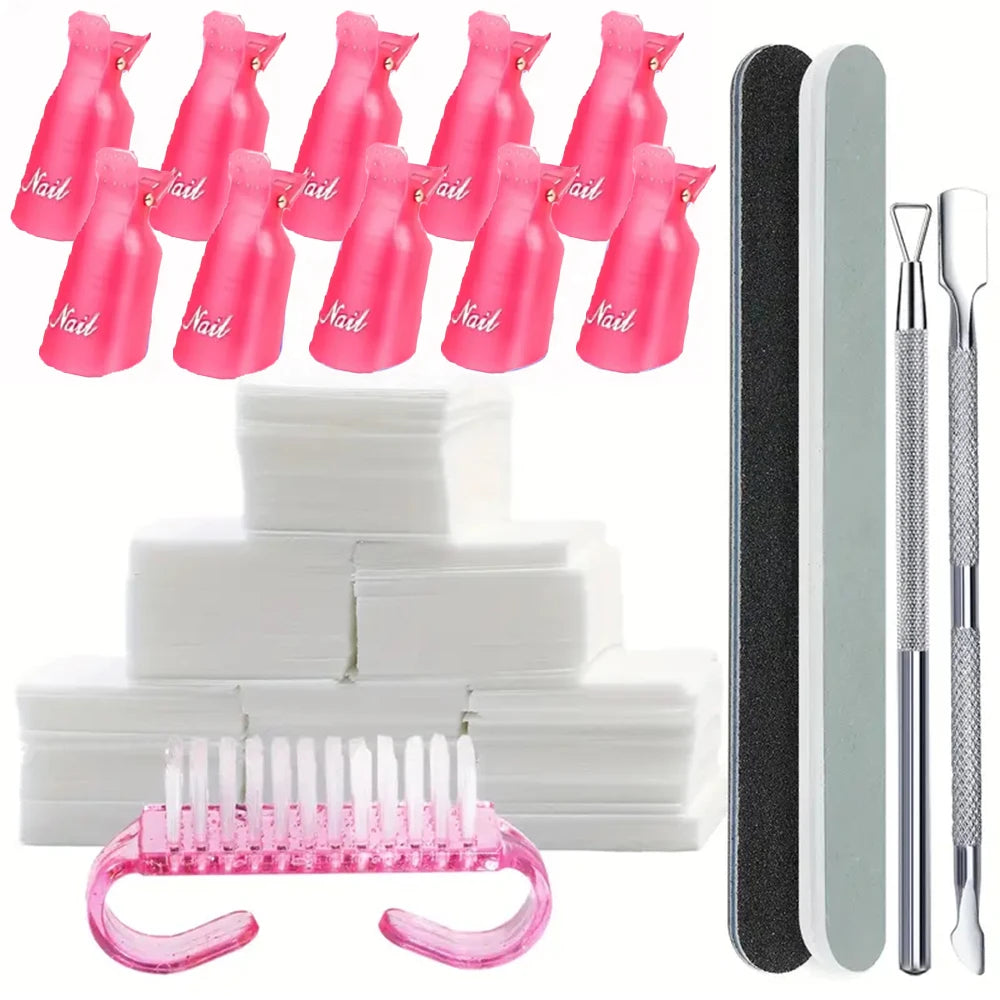 LULAA 10Pcs/16Pcs Plastic Acrylic Nail Art Soak Off Cap Clip UV Gel Polish Remover Wrap Tool Gel Nail Polish Remover Clips