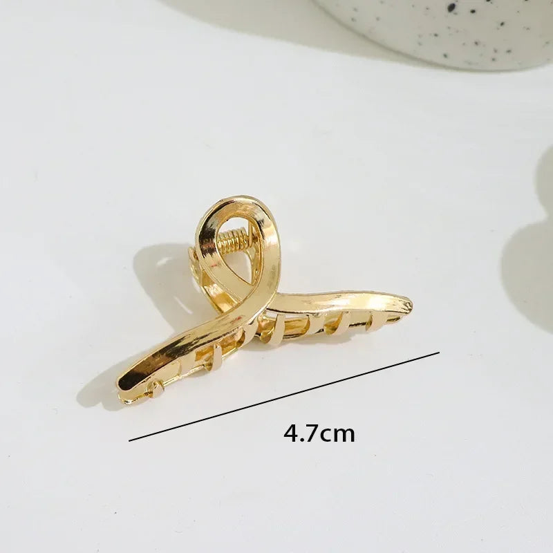 Luxury Solid Colors Hair Claws Temperament Gold Grab Butterfly Elegant Vintage Headband Hair Clips for Women Hair Accessories