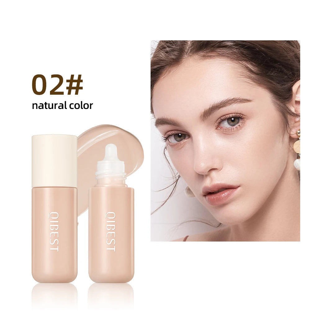 QIBEST Face Base Foundation Cream Primer Hydrating Waterproof Liquid Concealer Full Coverage Lasting Invisible Pore Face Makeup