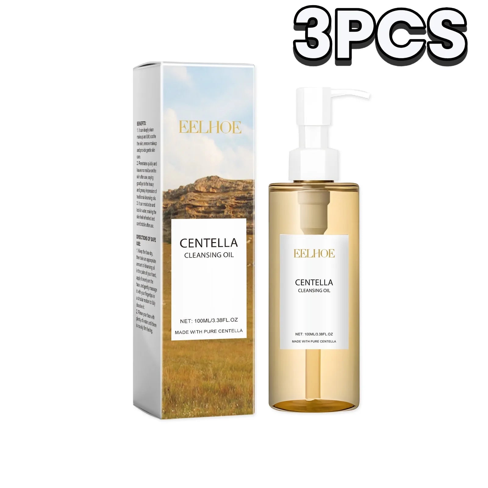 Centella Cleansing Oil Gentle Makeup Remover Oil Deep Pore Cleansing Blackhead Remover Non-Comedogenic Hydrating Oil Cleanser