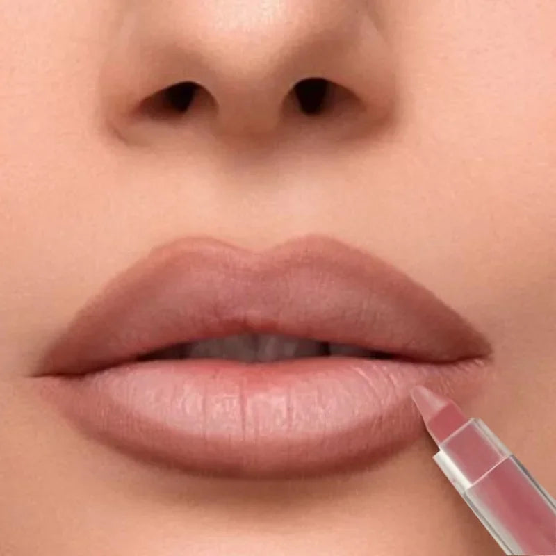 Waterproof Matte Lipliner Pencil Red Contour Tint Lipstick Long Lasting Non-stick Cup Moisturising Lips Makeup