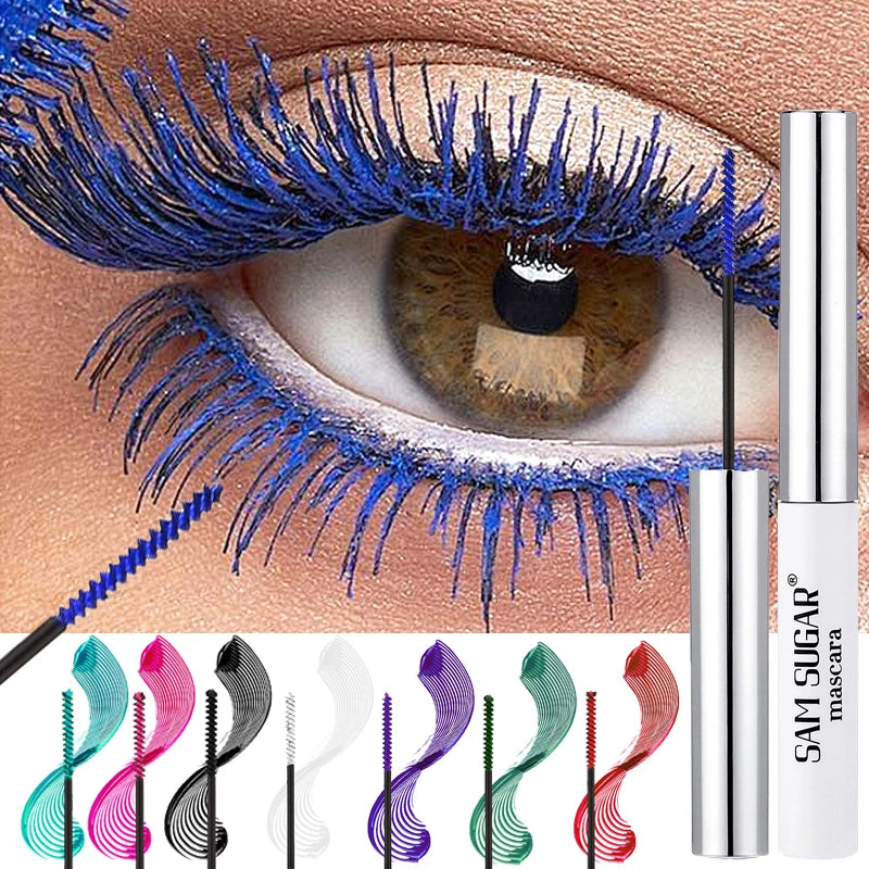Colorful Curling Mascara Fine Brush Lengthens Eyelashes Thick Waterproof Blue Mascara Natural Eyelash Green Halloween Eye Makeup
