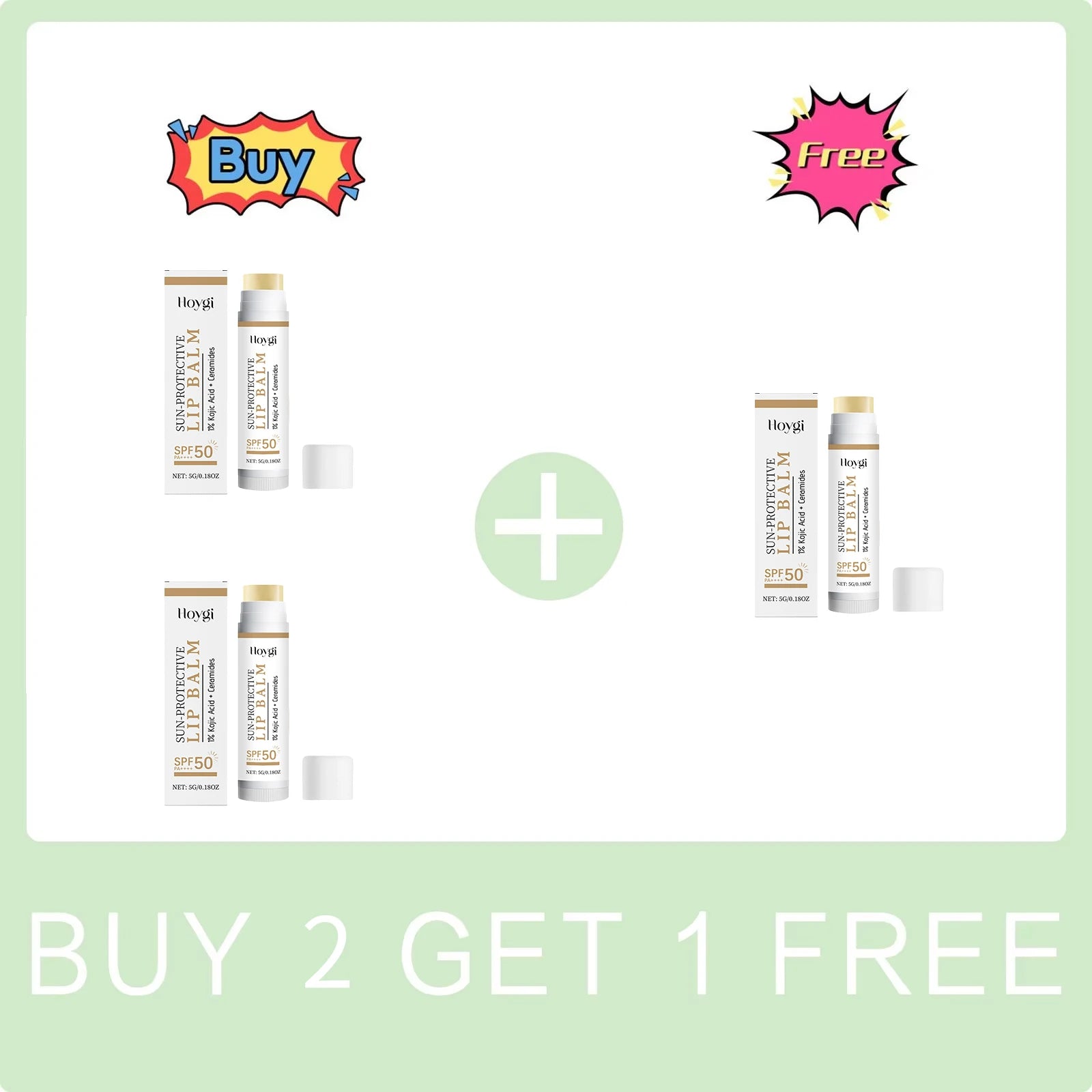 Sun Protective Lip Balm Spf 50+ Sunblock Fade Lip Lines Nourishing Moisturizing Kojic Acid Ceramide Lip Care Shining Lipstick