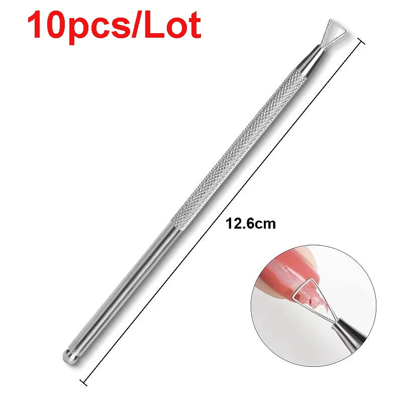 Double-ended Stainless Steel Cuticle Pusher Dead Skin Push Remover For Pedicure Manicure Nail Art Cleaner Care Tool Factory Sale