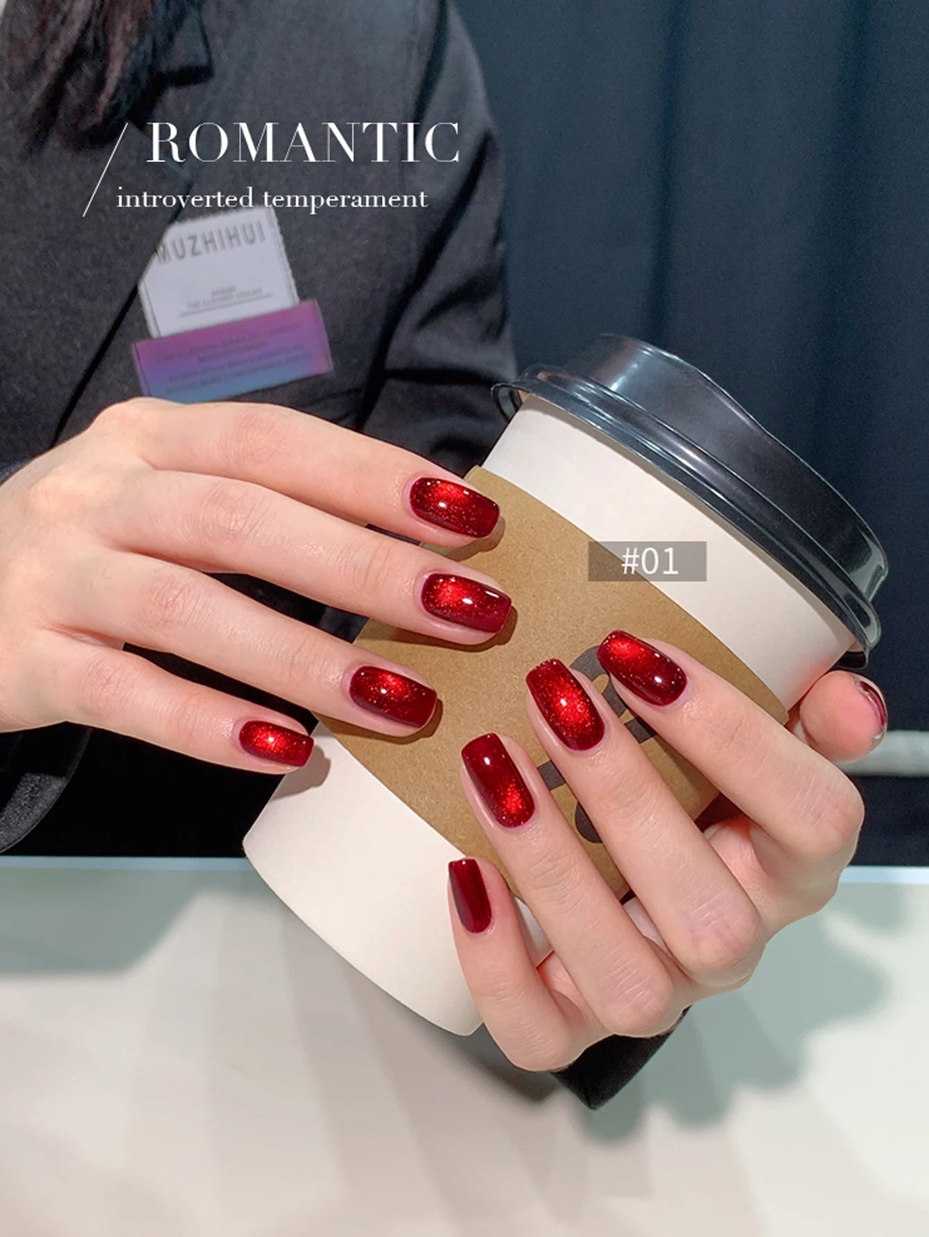 16ML Wine Red Rose Red Cat Magnetic Gel Nail Polish Set Shiny Ruby Red Cat Eye Gel Soak Off UV Semi-Permanent Nail Art Varnish