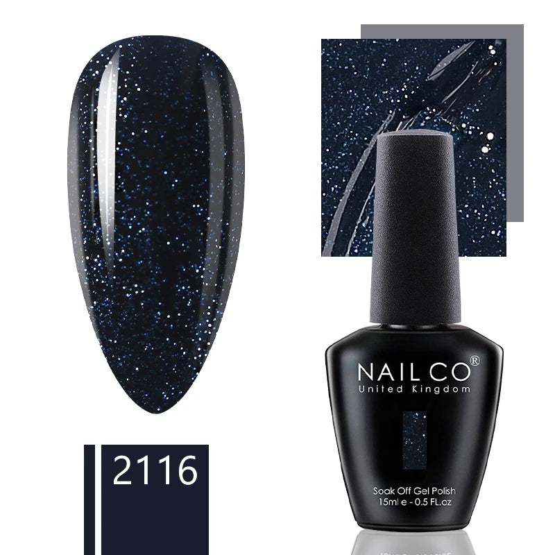 NAILCO 15ml Dark Gel Nail Polish Semi-permanent Varnish Hybrid UV Nails Art Glitter Colors Gel Polish Manicure Enamels For Nails