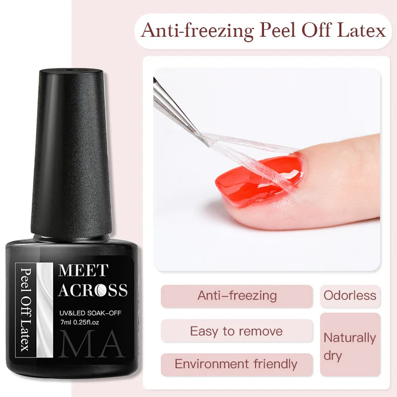 MEET ACROSS 7ml Porcelain White Cat Eye Gel Polish Holographic Glitter Magnetic Galactic Effect Gel Nail Polish Soak Off UV Gel