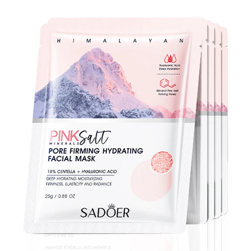 SADOER Pink Salt Face Mask Moisturizing Whitening Anti Wrinkles Anti-aging Facial Masks Sheet Masks Face Skin Care Products
