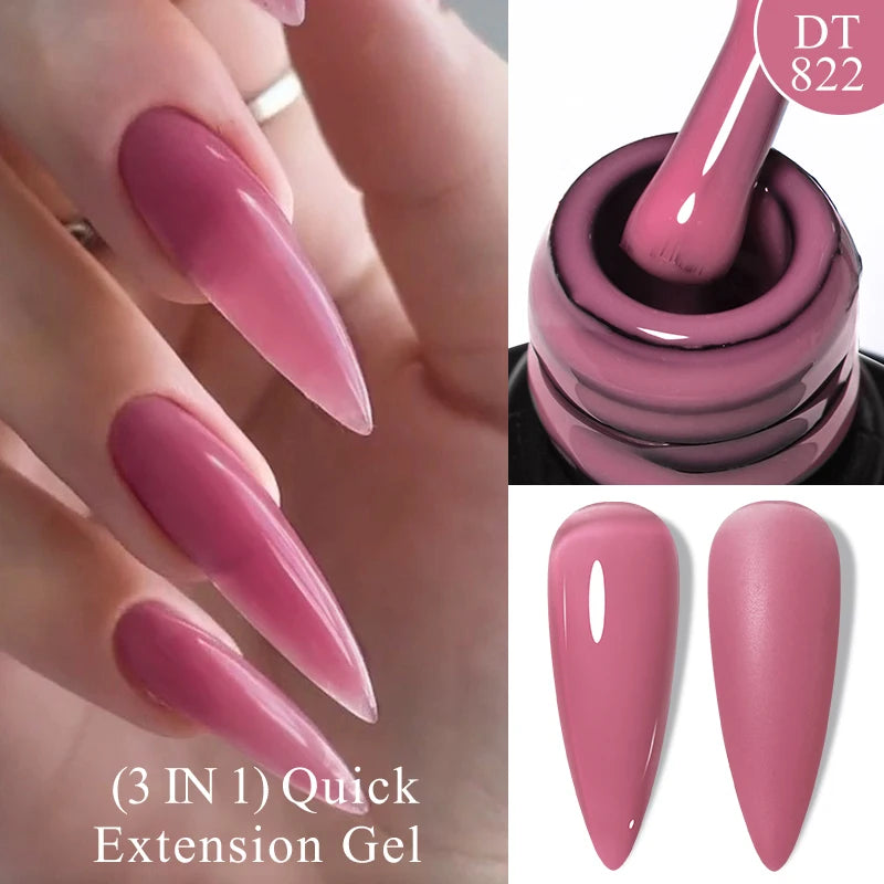 MEET ACROSS 7ml Dark Color Glitter Top Coat Gel For Nails Brocade Powder 2 In 1 Chameleon Nail Art Gel Varnish Manicure
