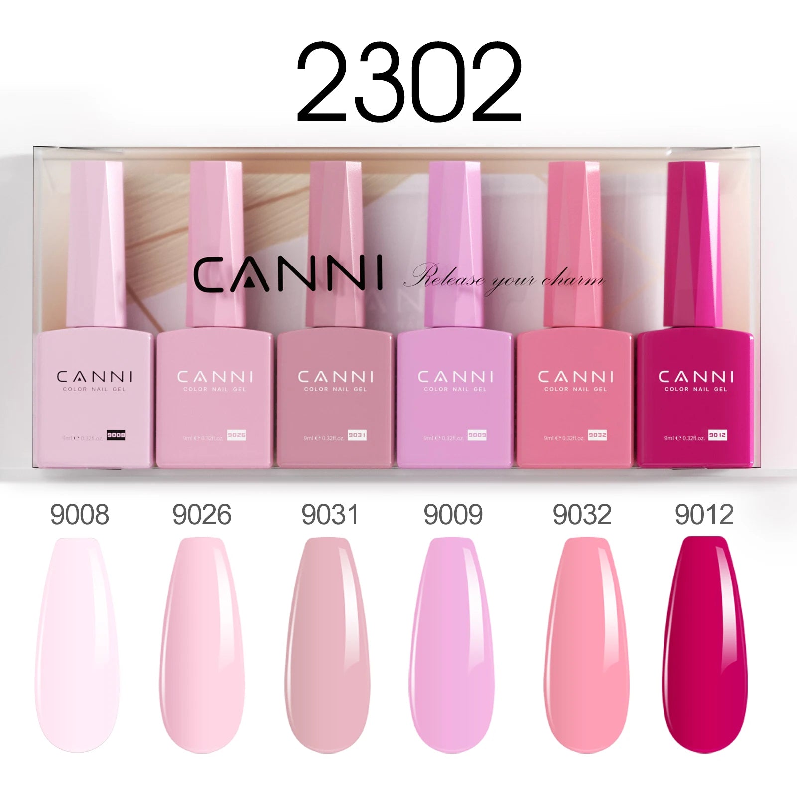 6pcs*9ml HEMA TPO FREE Nail Gel Polish CANNI Semi Permanent Jelly Pink Nude Color Gel Varnish Great Coverage UV LED Lacquer