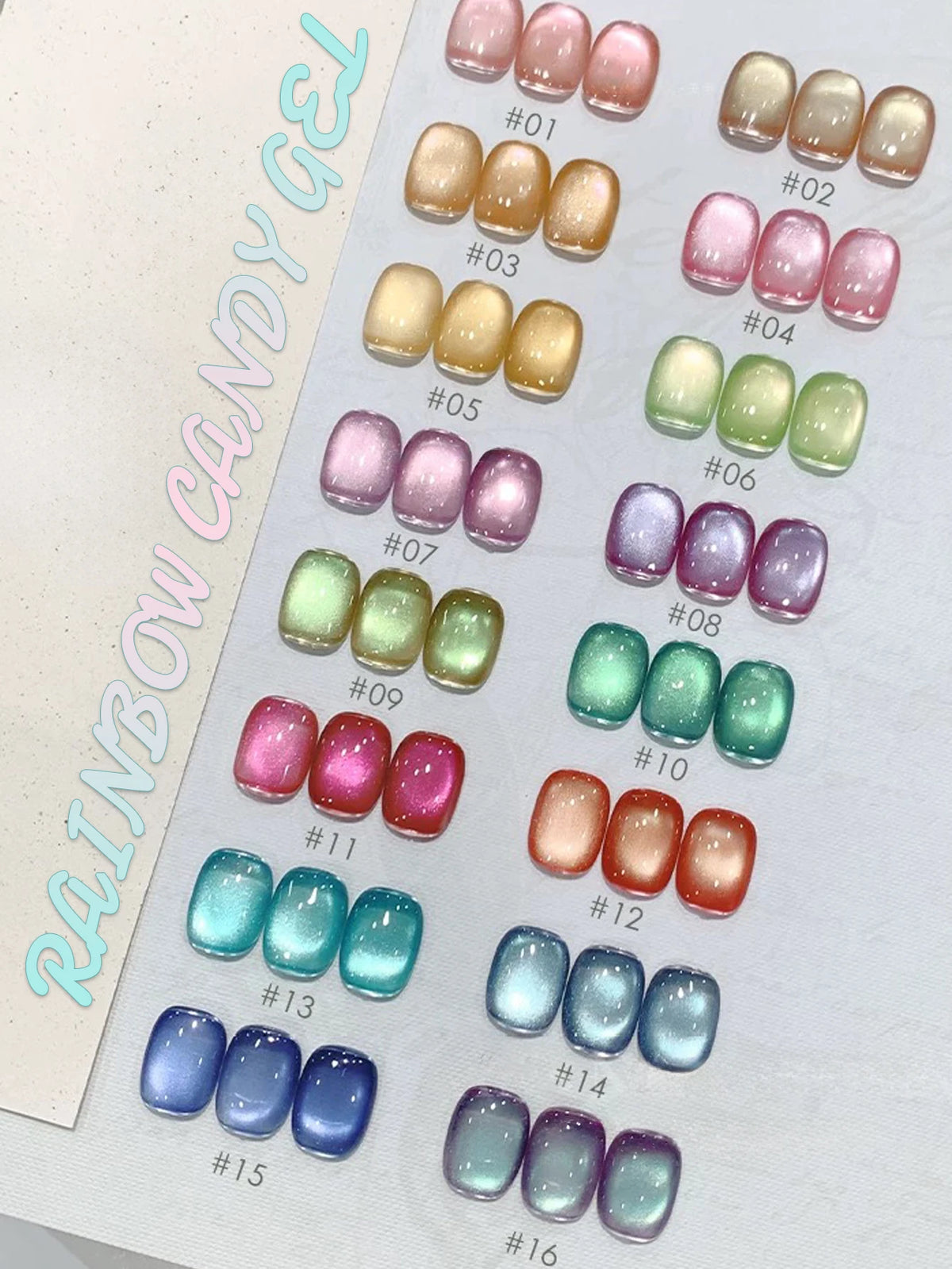 WS 1-24Pcs Internet Celebrity Bestseller Lanxinghe Series Cat Eye Glue Giant Display White Glass Beads Cat Eye Gel Nail Art
