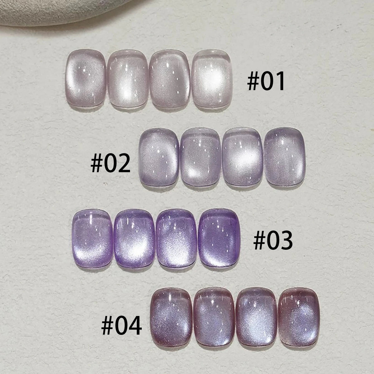 MIANEL 10ML Water-gloss Purple Cat Magnetic Gel Nail Polish 2026 New Clear Purple Glass Beads Cat Eye Nail Polish 1-6pcs