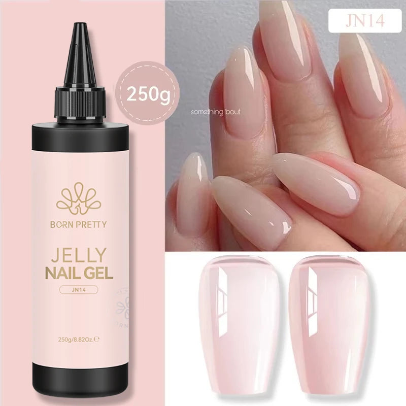 BORN PRETTY 250g Super Top Coat Gel Nail Polish Base Gel Matte Top Coat Jelly Gel Rubber Base Gel Soak Off Big Volume Varnish
