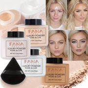 2025 Matte Finish Loose Powder with Triangle Beauty Sponge Set Oil Control Concealer Waterproof Powder Foundation Makeup