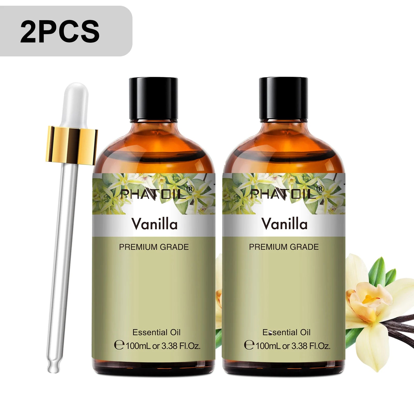 PHATOIL 2pcs/1pcs Lavender Aromatherapy Essential Oil For Diffuser,Candle Making-100ml Eucalyptus Jasmine Vanilla Cinnamon Oils