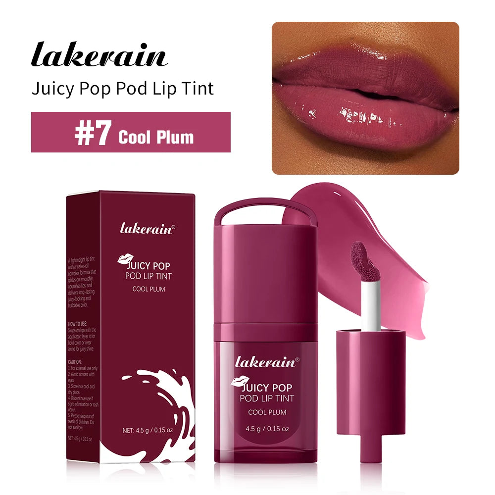 Juicy Hydrated Lip Tint Buildable Glossy Finish Ceramide Peptide Water-to-oil Formula Long-lasting Color Buckle Design Lip Tint