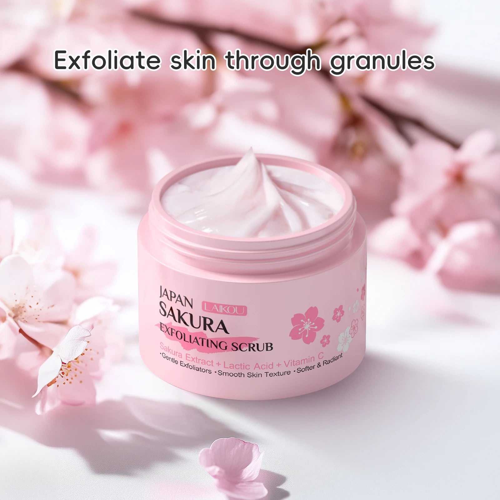 LAIKOU Sakura Exfoliating Facial Scrub Gentle Cleansing Dead Skin