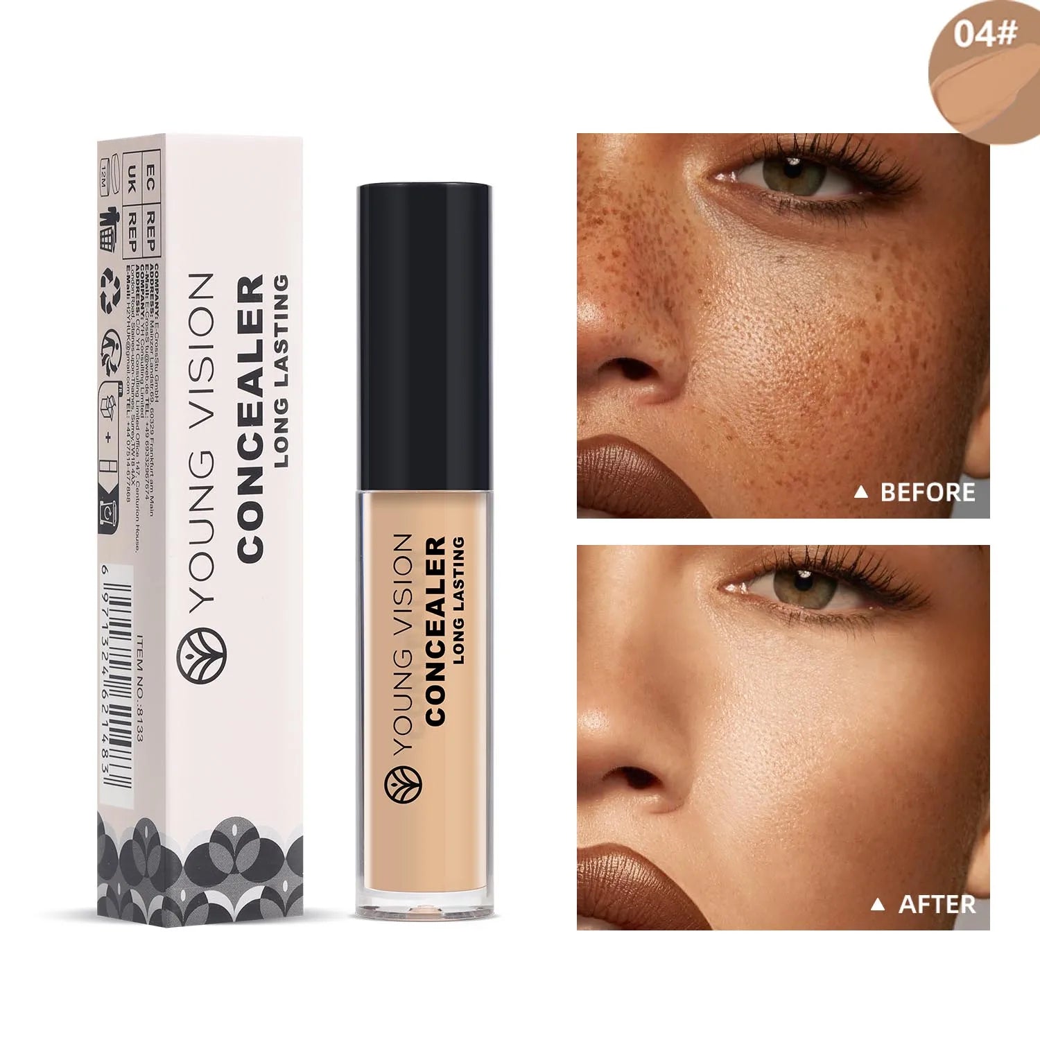 YOUNG VISION Matte Finish Soft-Focus Concealer Brightens complexion Waterproof Contouring concealer for sculpted definition