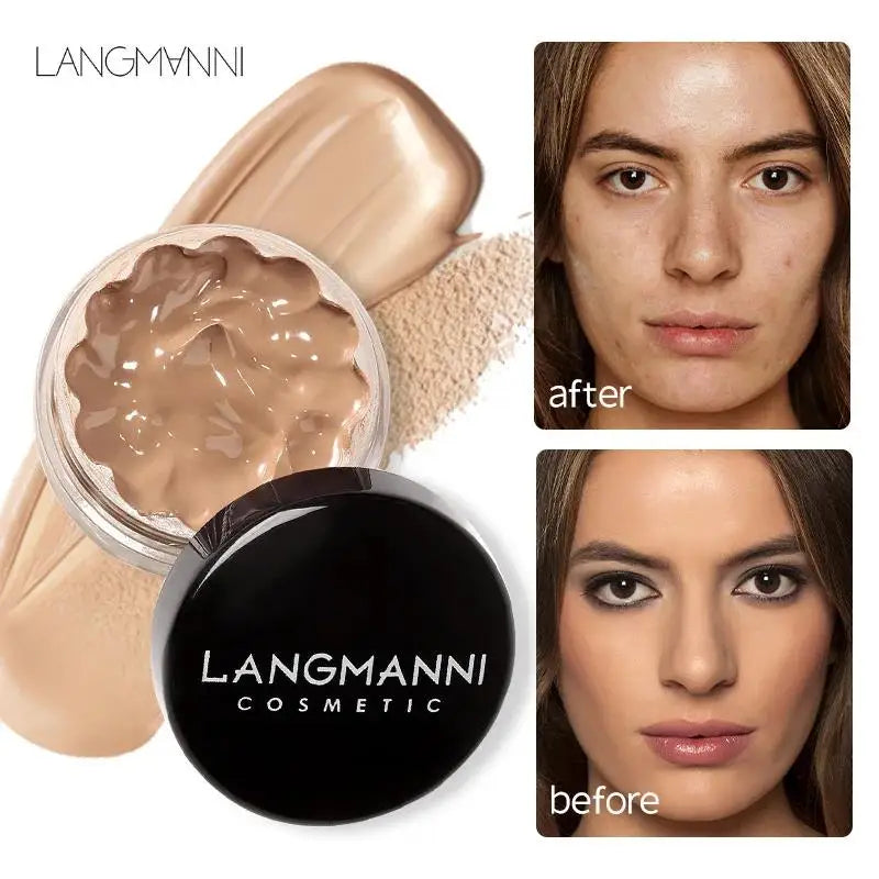 Full Coverage Liquid Concealer Waterproof Foundation Makeup Base Long Lasting Cream for Dark Circles Acne Natural Matte