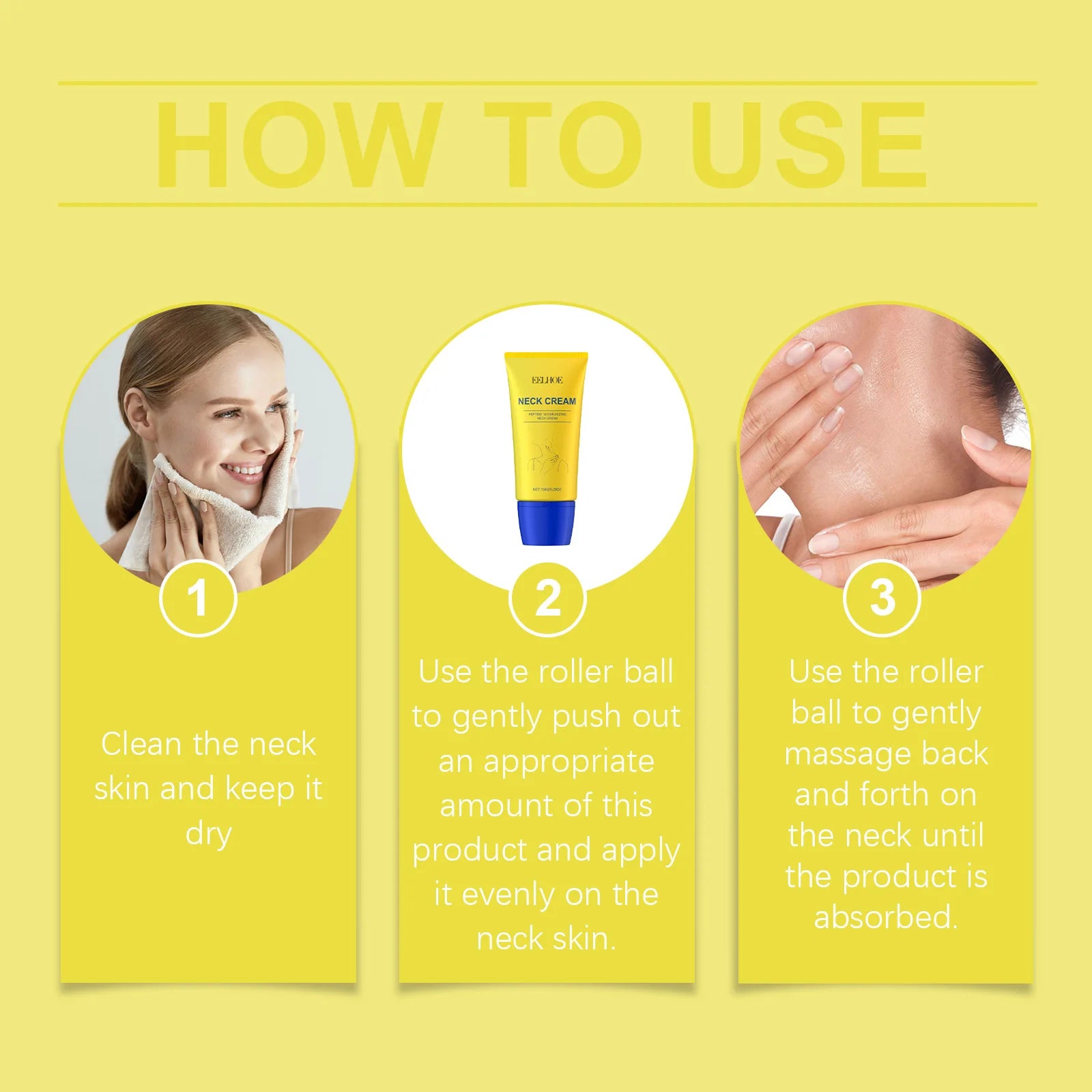 Eelhoe Neck Tightening Cream Firming Moisturizing Fade Fine Line Brighten Smooth for Turkey Dark Skin Nourishing Neck Cream 150g