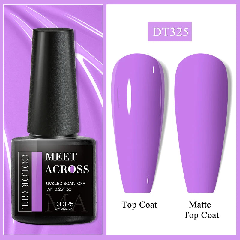 MEET ACROSS 7ml 36Colors Glitter Thermal Gel Nail Polish 3 Colors Changing Soak Off Gel Winter Semi Permanant Nail Art Varnish