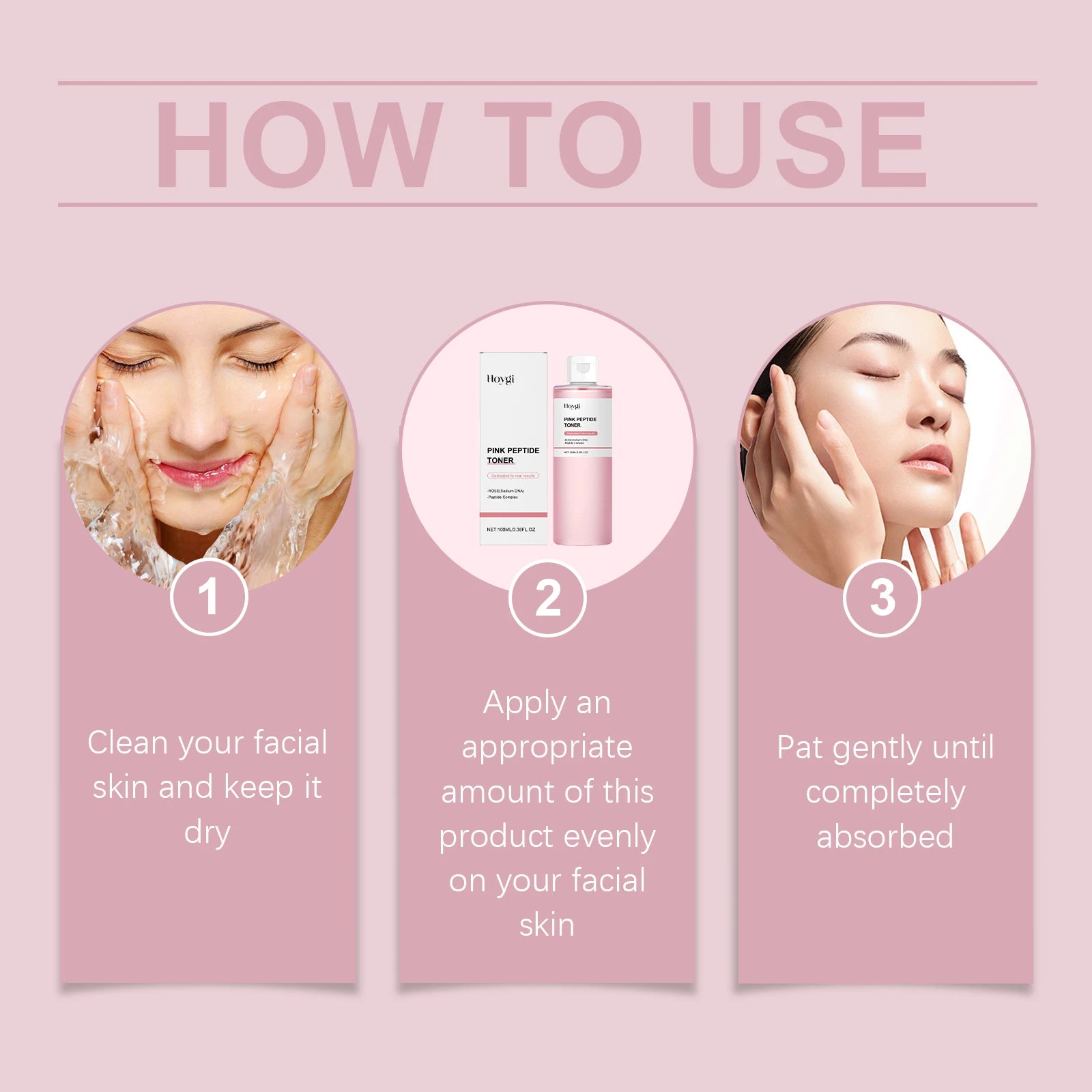 HOYGI Rose Moisturizing Toner Firming Hydrating Elasticity Fade Fine Lines Moisturize Skin Rejuvenating Lotion Brightening Skin