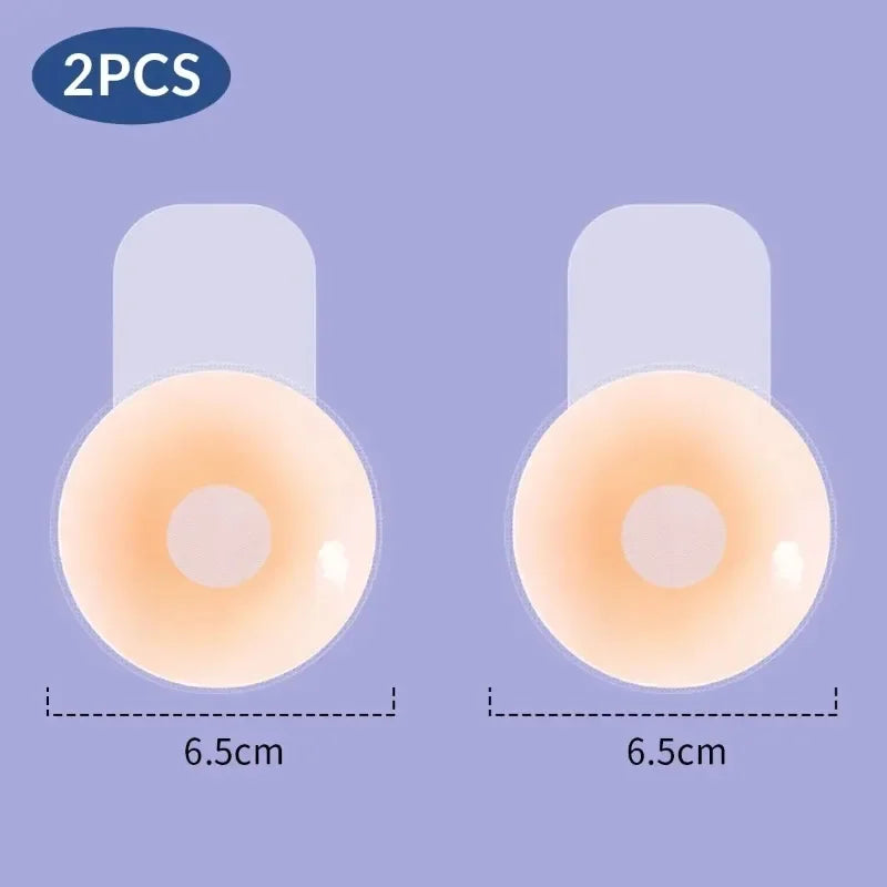 1Pairs Silicone Nipple Cover Lift Up Bra Sticker Adhesive Invisible Bras Chest Patch for Women Reusable Chest Breast Petals Pads