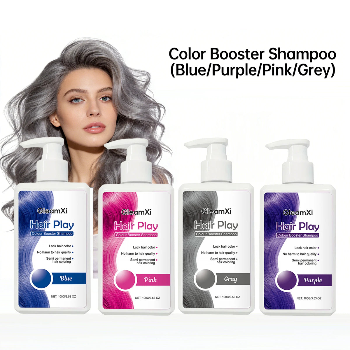 Color Booster Shampoo Lock Hair Color Enhance Semi-Permanent Colour Not Damaging Hair Non-irritating Scalp Hairdressing Shampoo