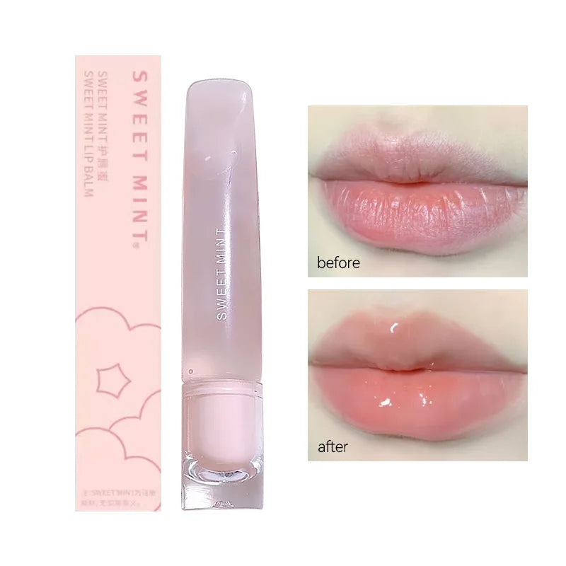 SWEET MINT Lip Balm Moisturizing Hydrating Luminous Base Color Transparent Texture Everyday Use ,Long-Lasting Moisture