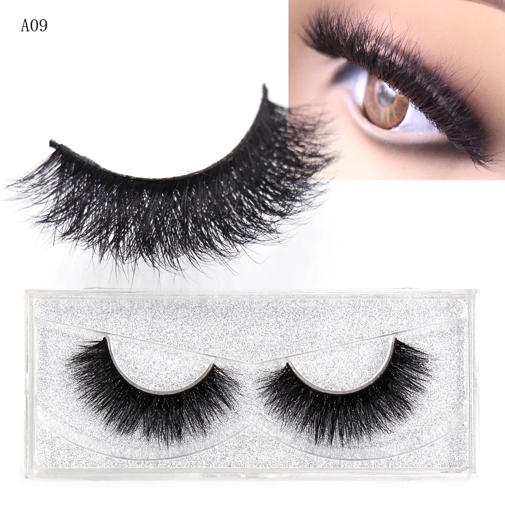AMAOLASH Mink False Eyelashes 3D Mink Lashes Handmade Glamorous Strip Lashes Volume Fake Eyelashes Natural Long Eye Lashes A10
