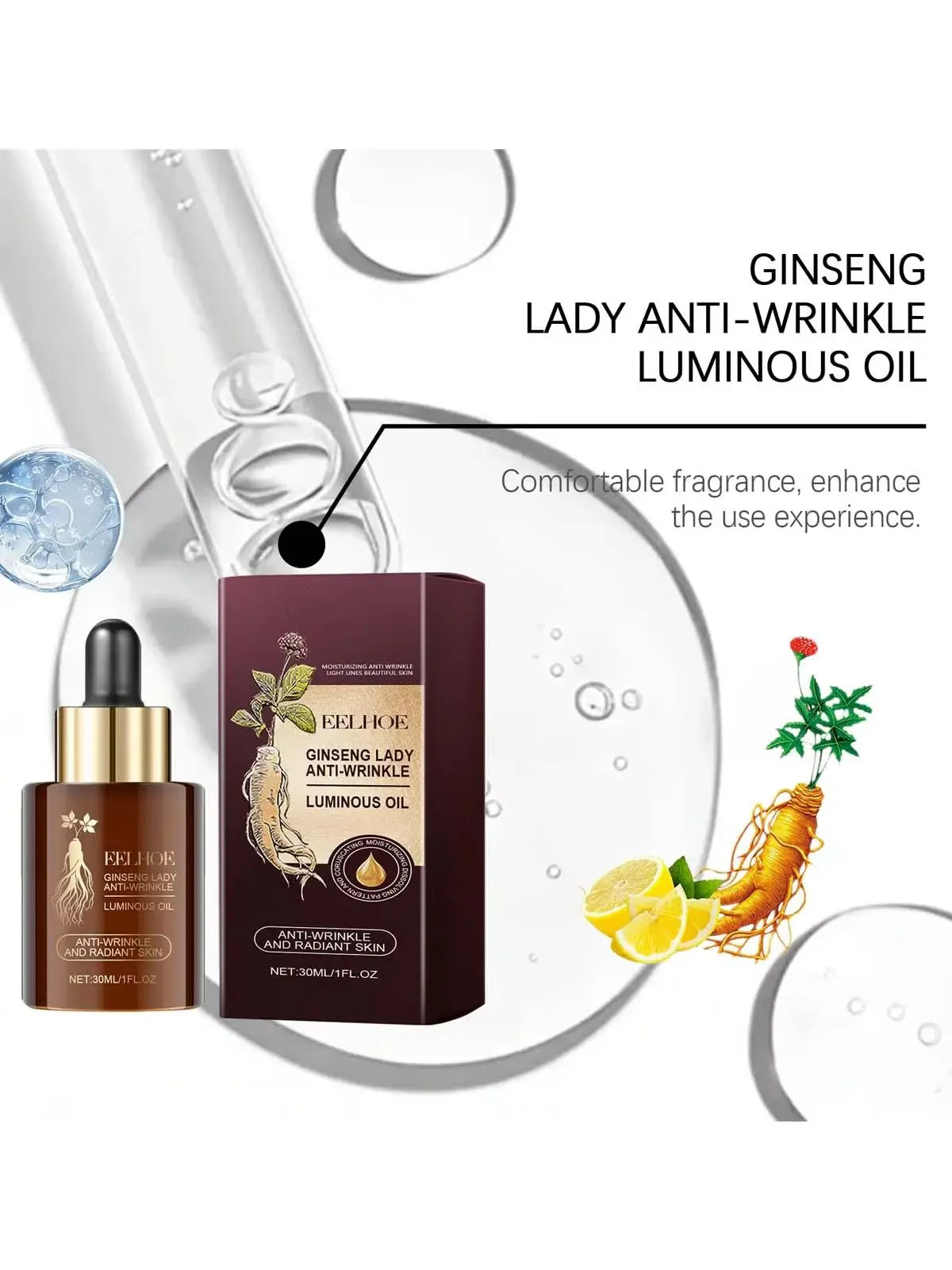 Ginseng Extract Facial Essential Oil Firming Fade Fine Lines Moisturizing Skin Rejuvenation Non-Greasy Nourishing Face Essence