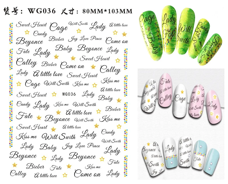New Roman 26 English Alphabet Number 3D Self-adhesive Nail Art Decal Sticker Word Small Letter Nail Tattoos Decal Stickers