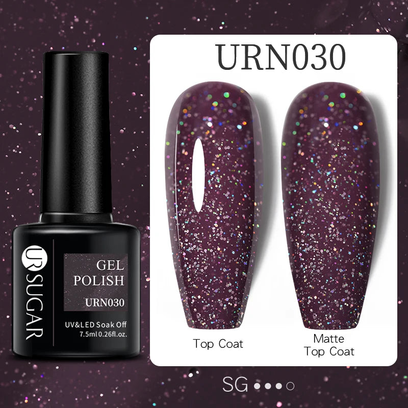 UR SUGAR 7ml Glitter UV Gel Nail Polish Glitter Sequins Soak Off UV Gel Varnish Colorful Nail Gel Polish DIY Nail Art Polish