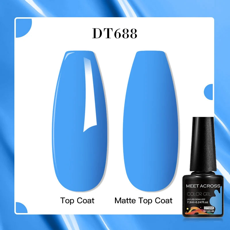 MEET ACROSS 7ml Red Blue Green Metallic Gel Nail Polish Super Bright Mirror Effect Semi Permanent LED UV Gel Nail Art Varnish