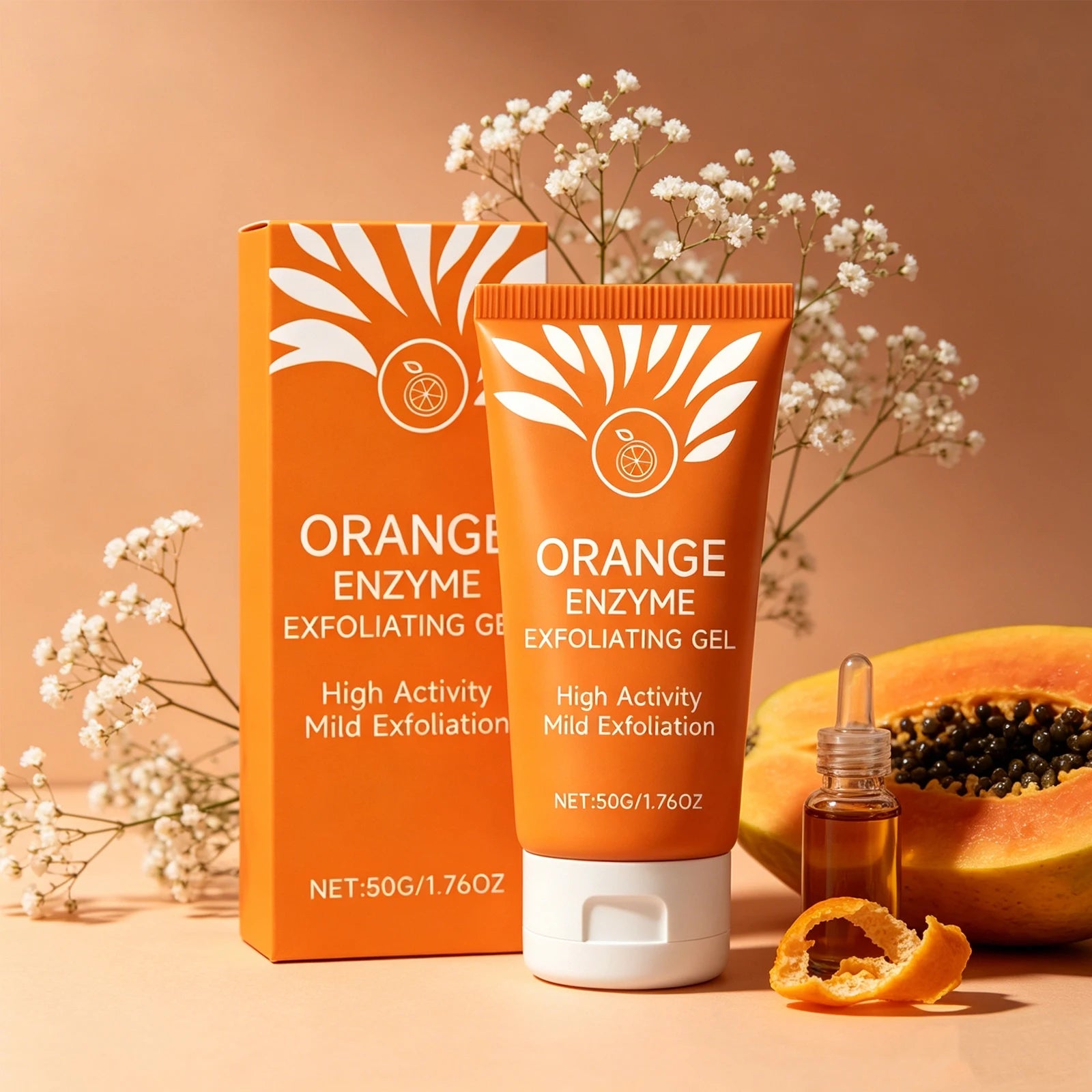Orange Exfoliating Gel Facial Body Scrub Remove Dead Skin Deep Cleansing Pores Dirt Improve Roughness Whitening Hydrating Scrub