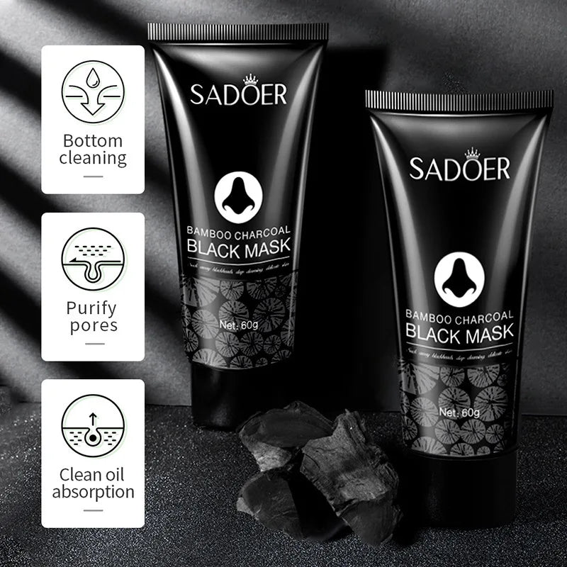 60g Blackhead Peel Mask Bamboo Charcoal Oil Control Deep Cleanig Purifying Shrink Pores Nose Mask T-zone Care Nasal Stickers