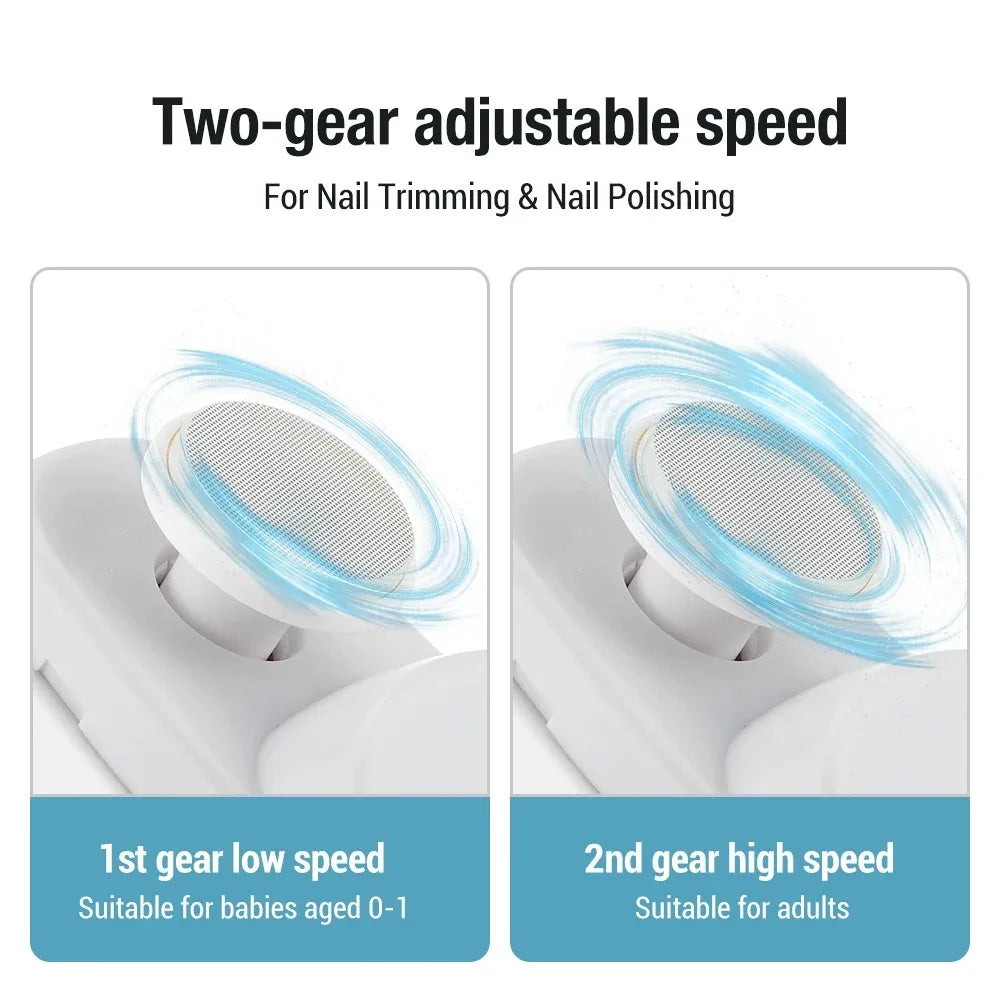 2 in 1 Electric Nail Cl2 In 1 Electric Nail Clippers Manicure Anti-Splash Nail Trimmer For Baby Finger Toe Scissors Pedicure Thick Nails Cutter Tools