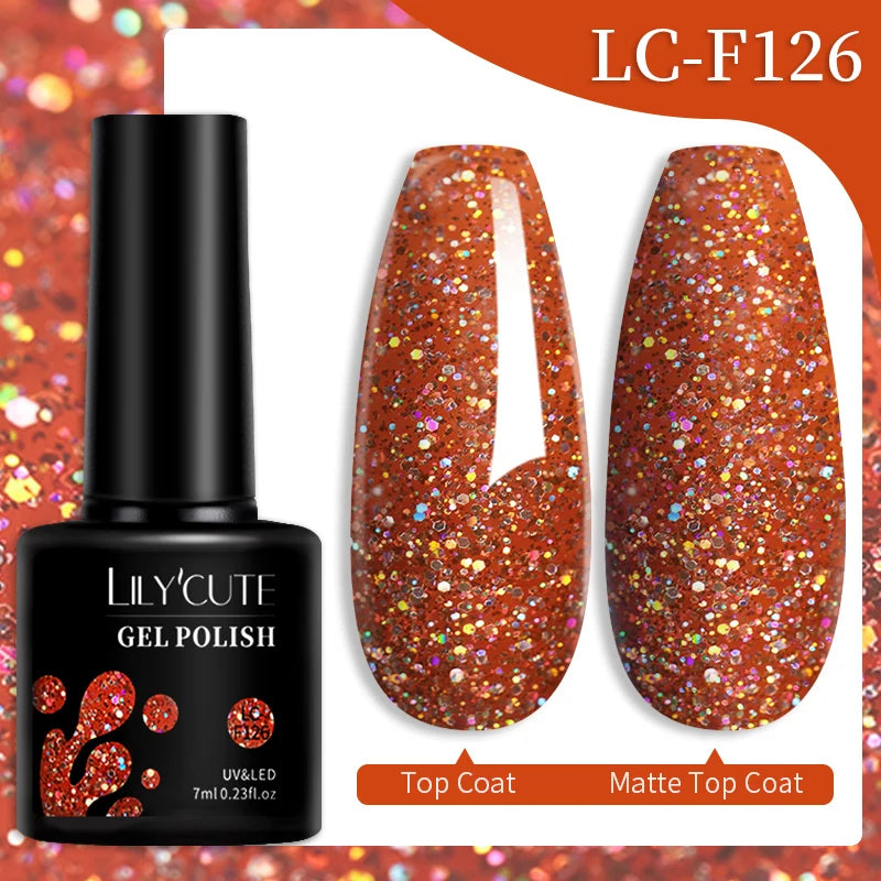 LILYCUTE 7ML Jelly Amber Gel Nail Polish Brown Crystal Translucent Dull Color Nail Art Gel Semi Permanent UV Gel Polish Varnish