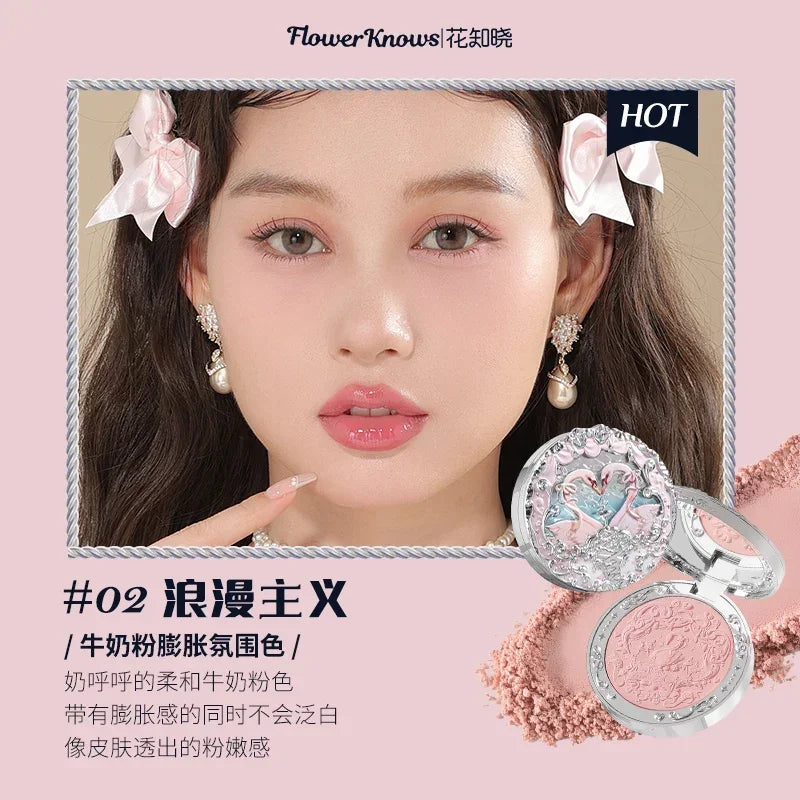 Flower Knows Swan Ballet Setting Rose Scent Loose Powder Makeup Matte Finishing Oil Control Setting Powder Make-up For Women