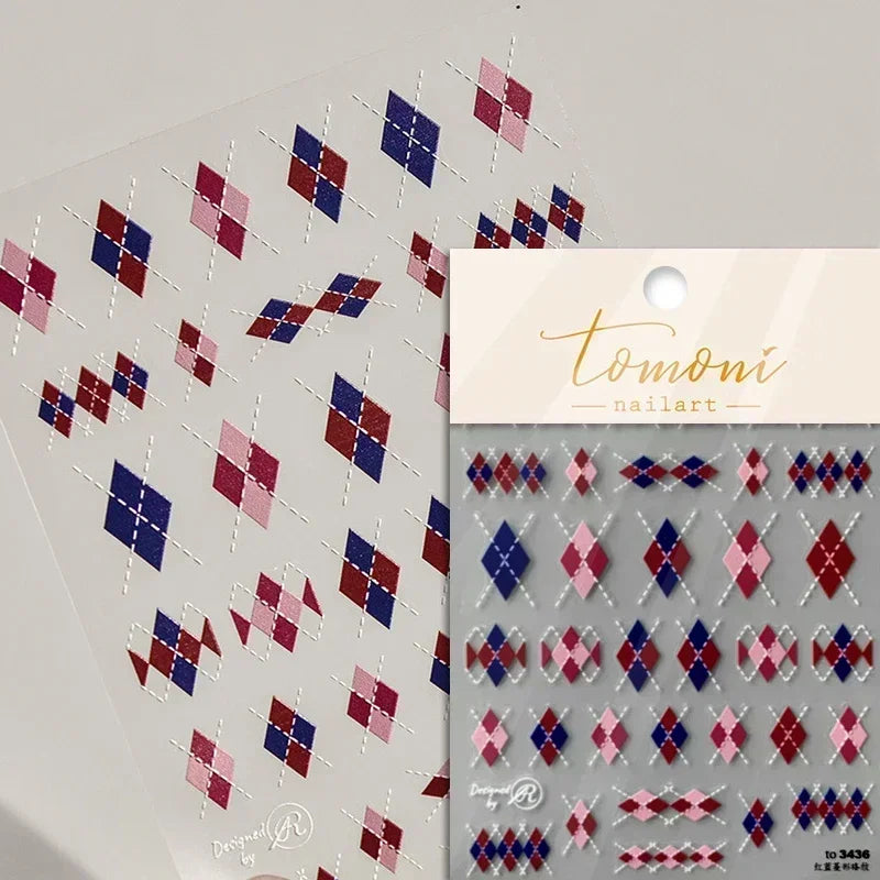 1pcs Elegant 5D Pearl Lace Wave Nail Art Stickers Exquisite White Lines Nail Decoration Decals DIY Self Adhesive Transfer Slider