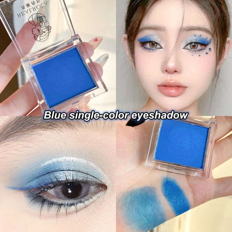 Matte Single Color Eyeshadow Palette, High Pigment Long Lasting Waterproof Eye Shadow Powder, Neon Green Shade Daily Party Eye