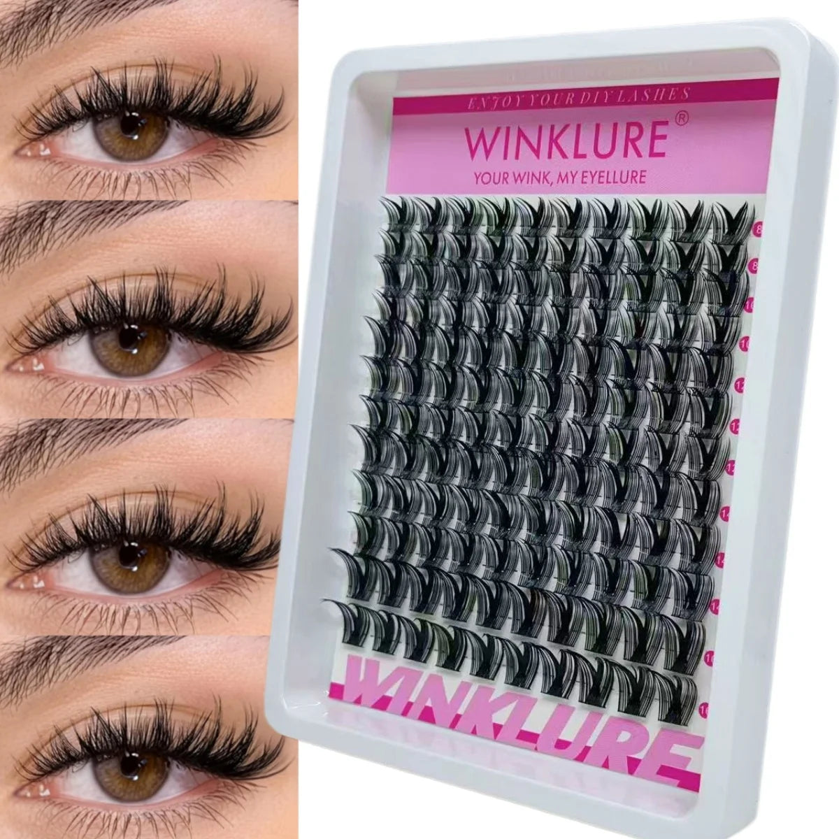 WINKLURE Manga Lash Clusters Spiky Eyelash Clusters Natural Lash Extensions Wispy Lashes Clusters Anmie Style Individual Lashes