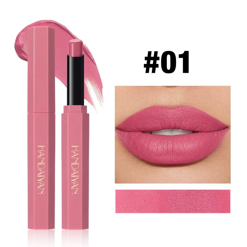 HANDAIYAN 6-Color Velvet Matte Lipstick Smooth Waterproof Non-Stick Soft Mist Solid Lip Gloss Long-Lasting Color Lip Makeup