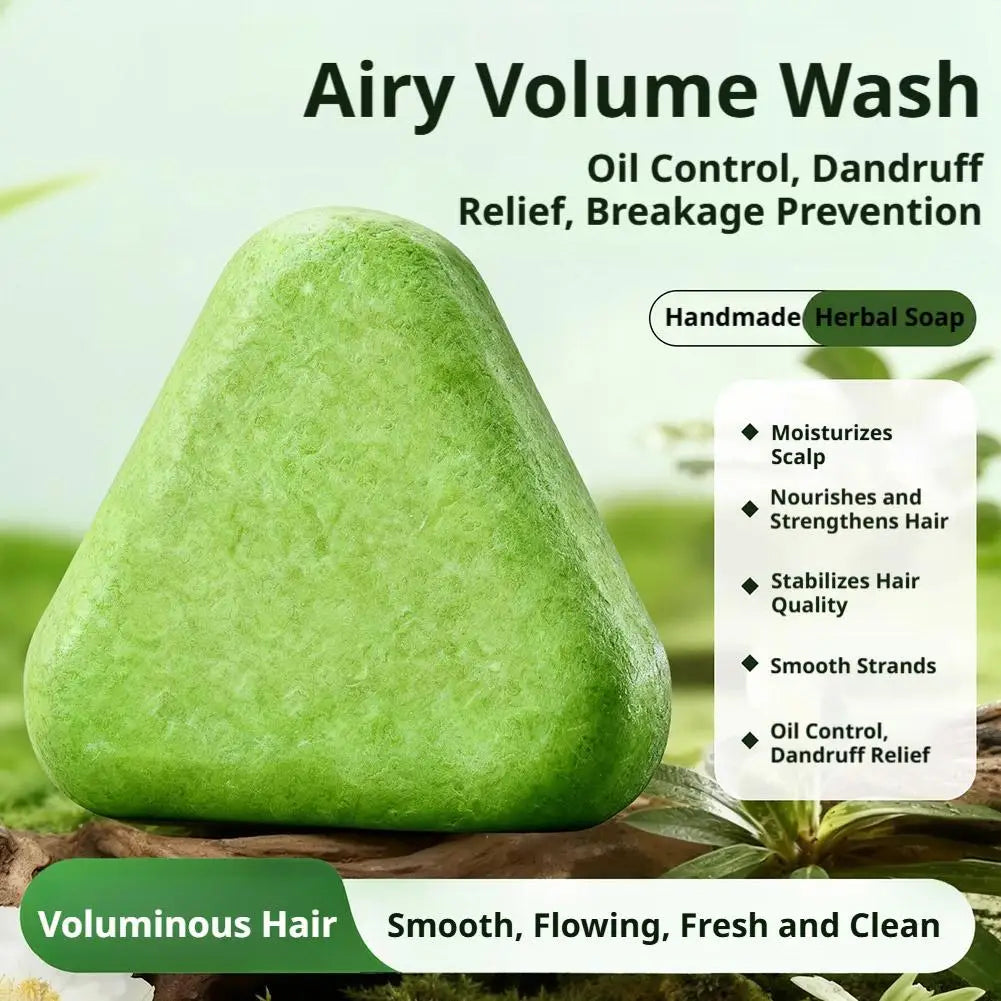 Natural Herbal Shampoo Soap Usman Grass Handmade Soap Hair Nourishing, Oil Control, Strengthen Hair Root Solid Shampoo